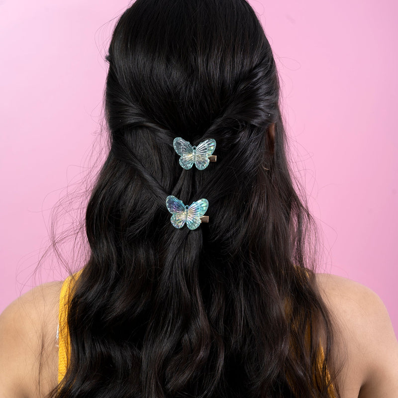 Butterfly hair pins ( Set of 2 ) - UBK1885 - Unboxkar.in