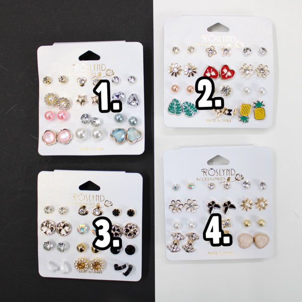 12 Pcs Earrings Tops Set - UBK1540