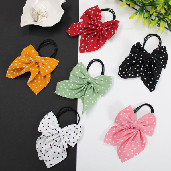 Printed Hair bow with Rubber Band - UBK1551