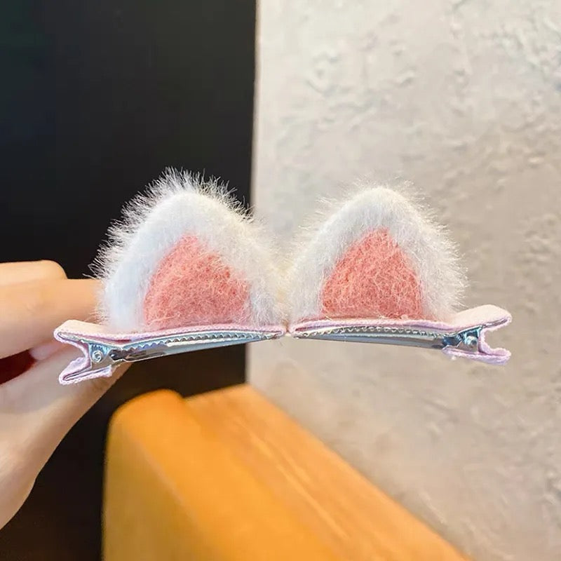 Cat Ears Fur Hair Pin - UBK1679