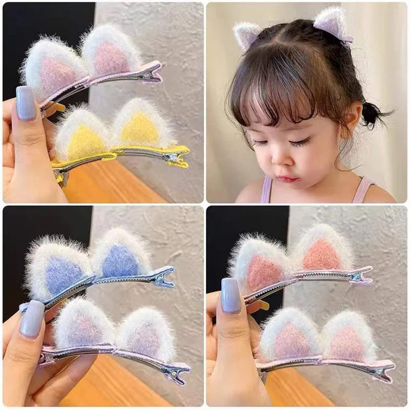 Cat Ears Fur Hair Pin - UBK1679