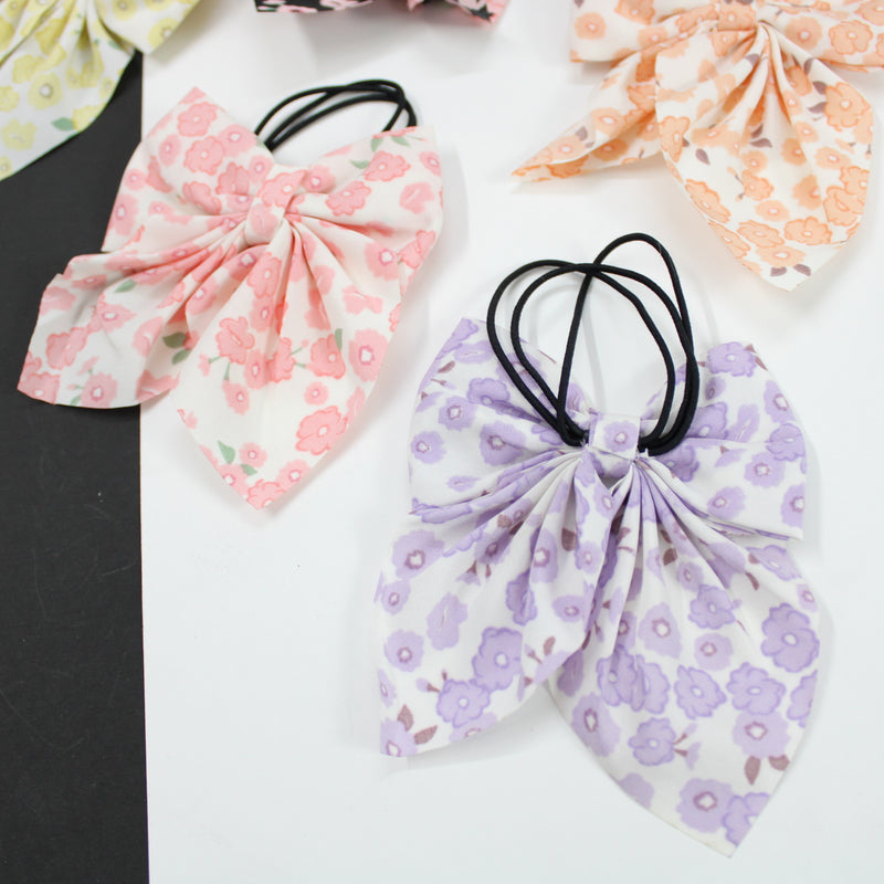 Printed Hair bow with Rubber Band - UBK1548