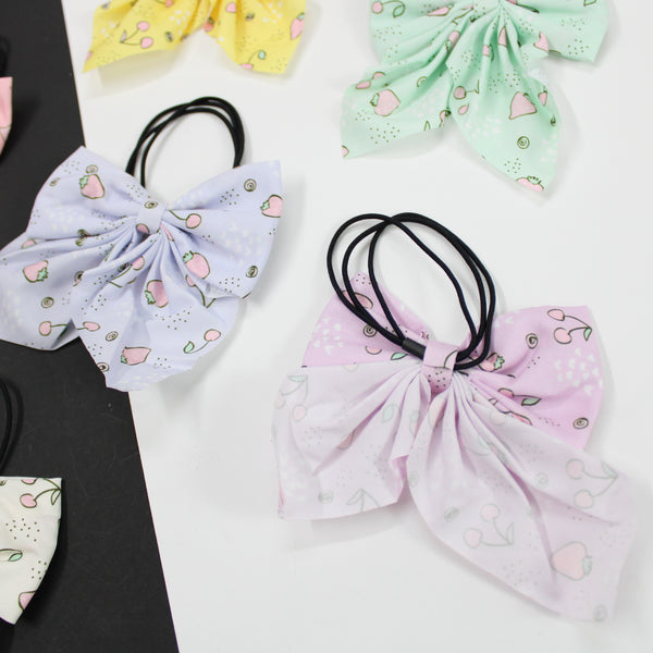 Printed Hair bow with Rubber Band - UBK1547