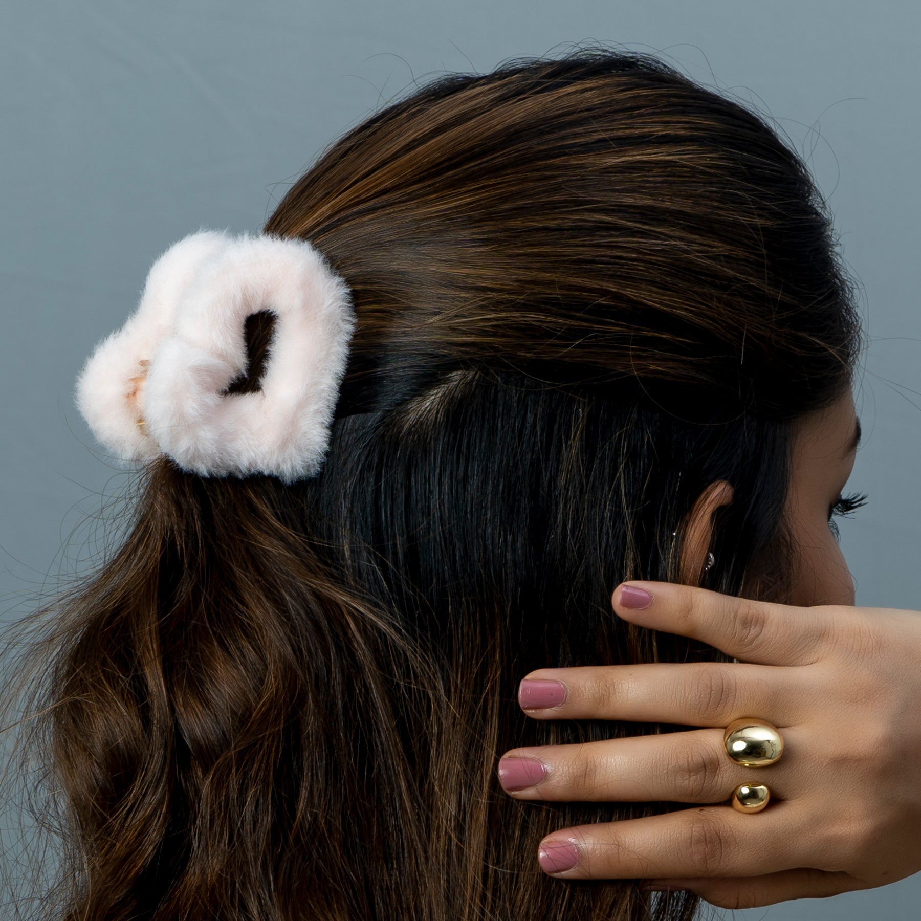 korean heart fur Hair claw - UBK2248 - Unboxkar.in