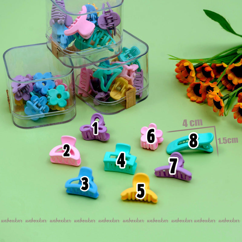 Matt Mini Hair Claw Box ( 10 Pcs ) - UBK1763 - Unboxkar.in