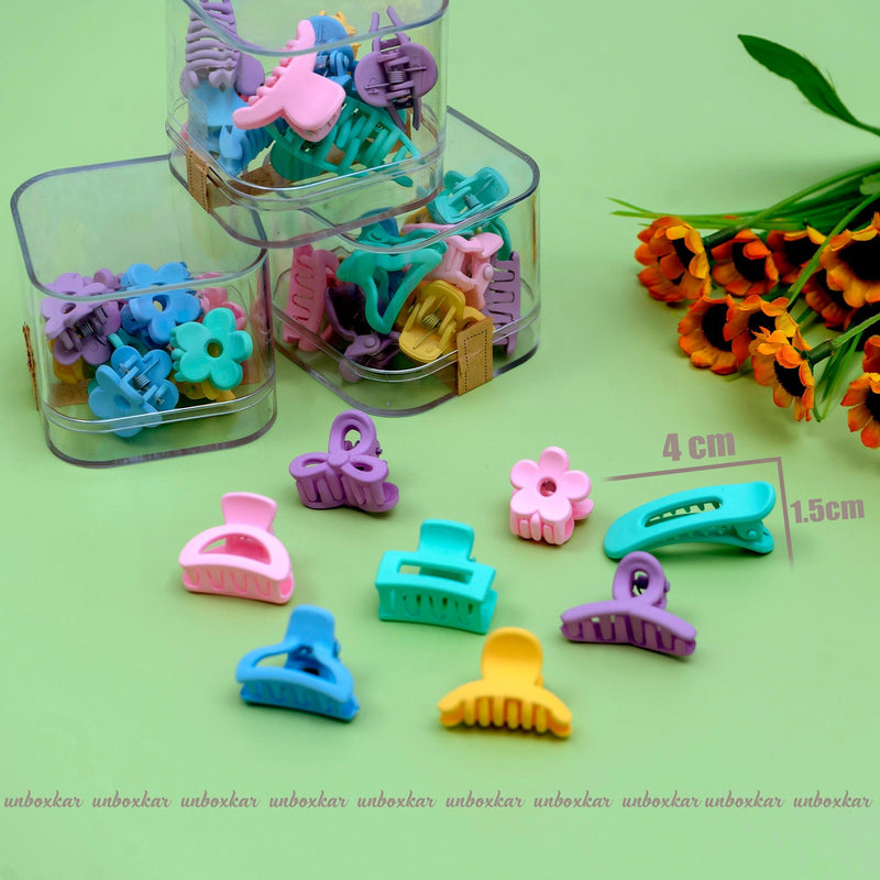 Matt Mini Hair Claw Box ( 10 Pcs ) - UBK1763 - Unboxkar.in