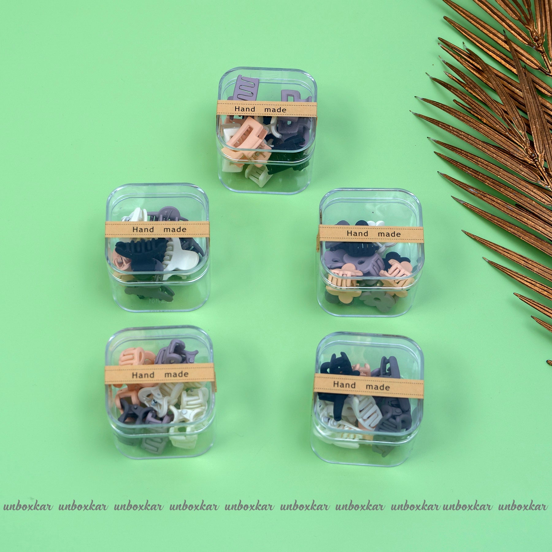 Matt Mini Hair Claw Box ( 10 Pcs ) - UBK1764 - Unboxkar.in