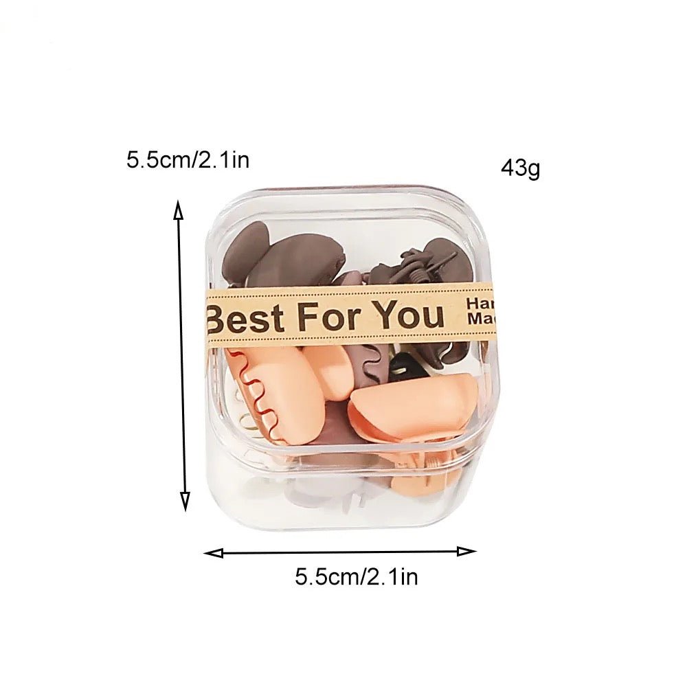 Matt Mini Hair Claw Box ( 10 Pcs ) - UBK1764 - Unboxkar.in