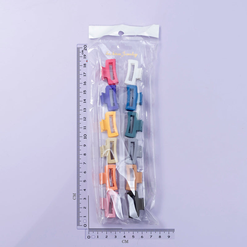 Matt mini hair claw set ( Pack of 12 ) - UBK2255 - Unboxkar.in