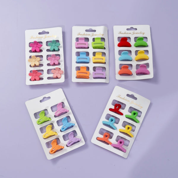 Matt mini hair claw set ( Pack of 6 ) - UBK2245 - Unboxkar.in