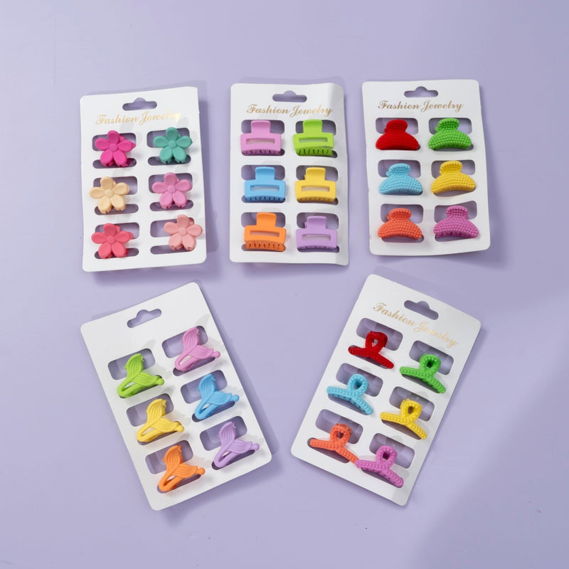 Matt mini hair claw set ( Pack of 6 ) - UBK2245 - Unboxkar.in