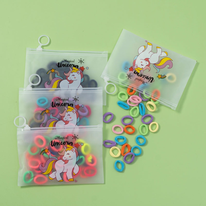 Mini Hair ties (Pack of 50) with zipper bag - UBK2580 - Unboxkar.in