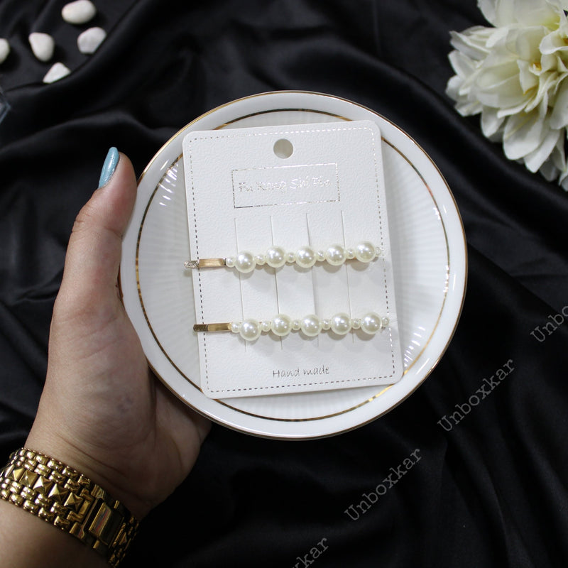 Pearl Bobby Pins ( Set of 2 ) - UBK881 - Unboxkar.in