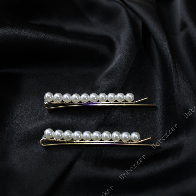 Pearl Bobby Pins ( Set of 2 ) - UBK881 - Unboxkar.in