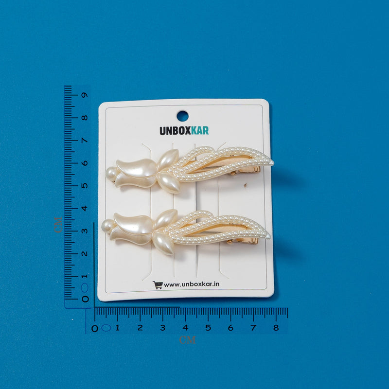 Pearl fancy hair pins (Pack of 2) - UBK2606 - Unboxkar.in