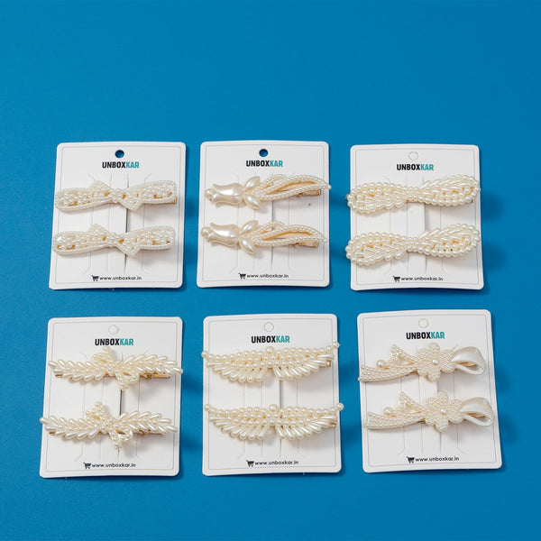 Pearl fancy hair pins (Pack of 2) - UBK2606 - Unboxkar.in