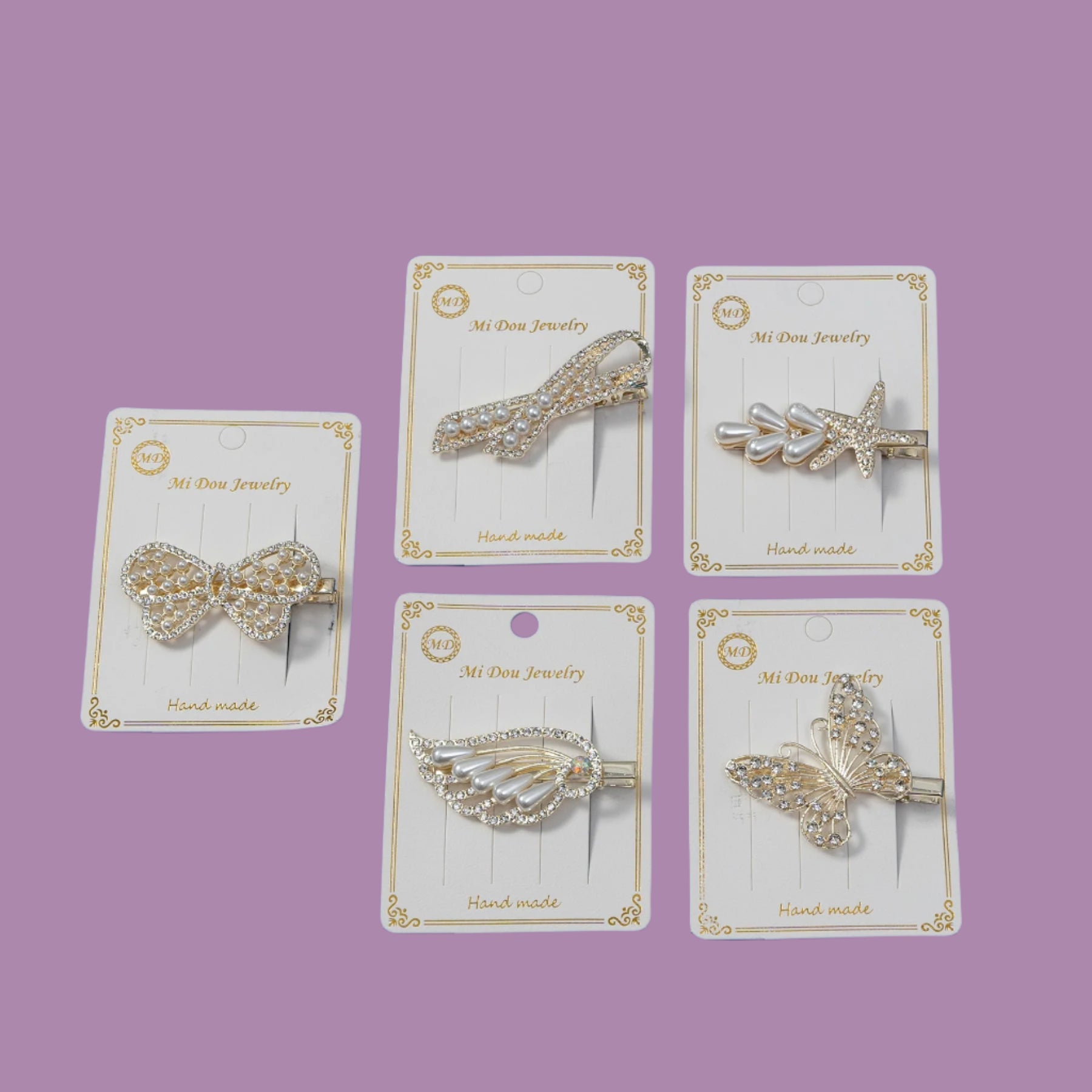 Pearl fancy hair pins - UBK2600 - Unboxkar.in