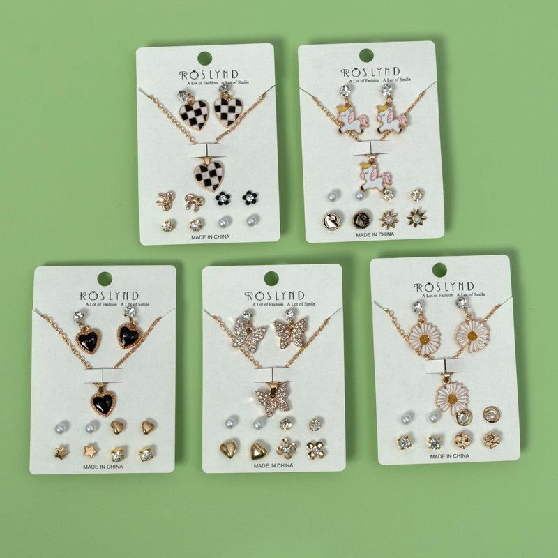 Quirky Hoop Earrings Tops Set - UBK2493 - Unboxkar.in