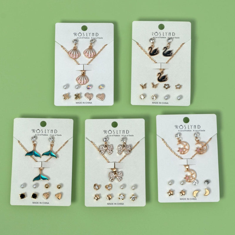 Quirky Hoop Earrings Tops Set - UBK2494 - Unboxkar.in