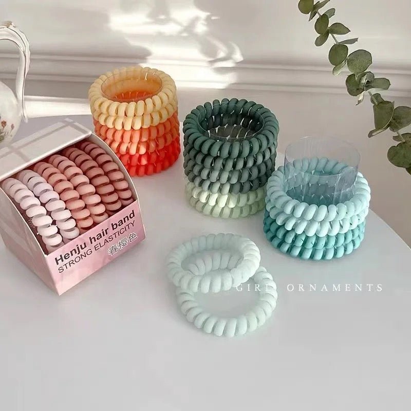 Spiral Hair Rubber Band ( Set of 6 ) - UBK1673 - Unboxkar.in