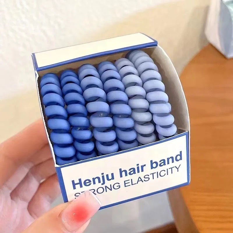 Spiral Hair Rubber Band ( Set of 6 ) - UBK1673 - Unboxkar.in