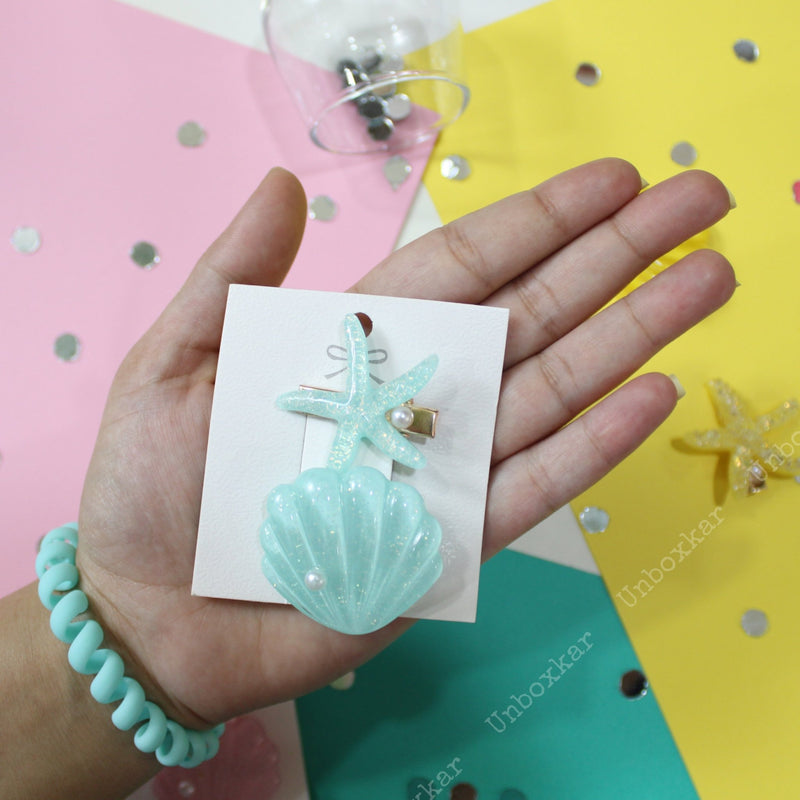 Starfish & Shell Hair Pins - UBK760 - Unboxkar.in