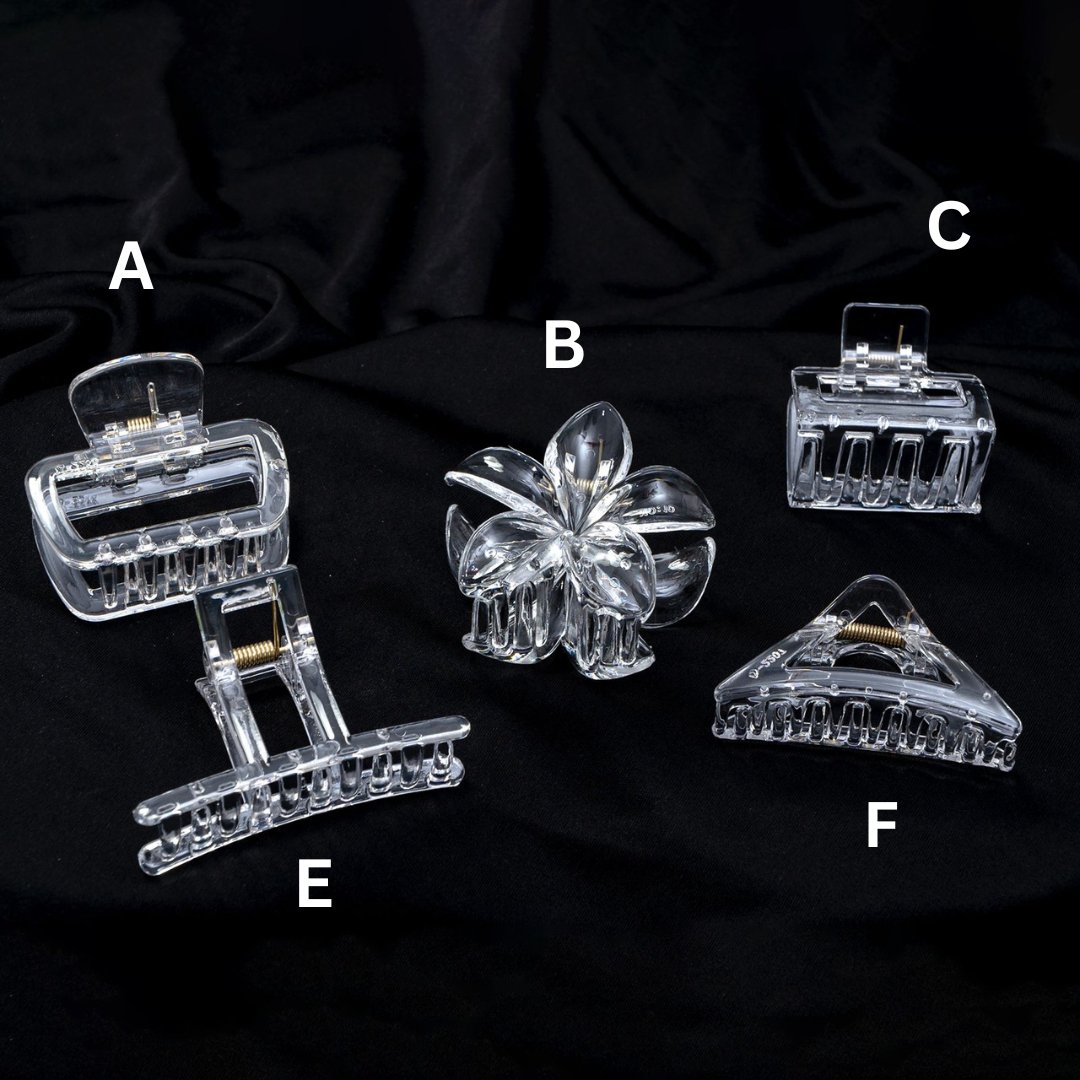 Transparent Daily wear hair claw - UBK2346 - Unboxkar.in