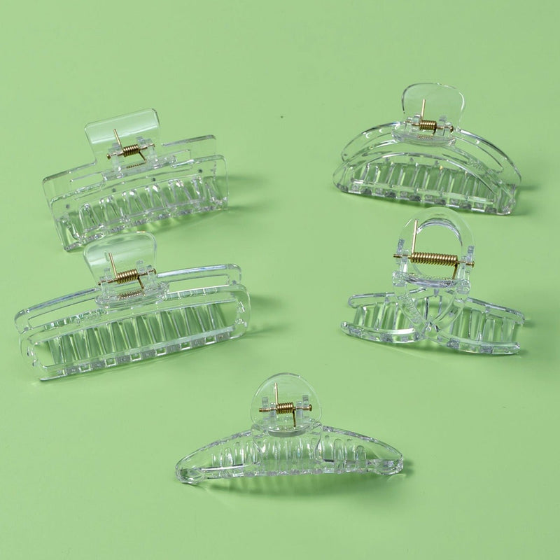 Transparent Daily wear hair claw - UBK2347 - Unboxkar.in