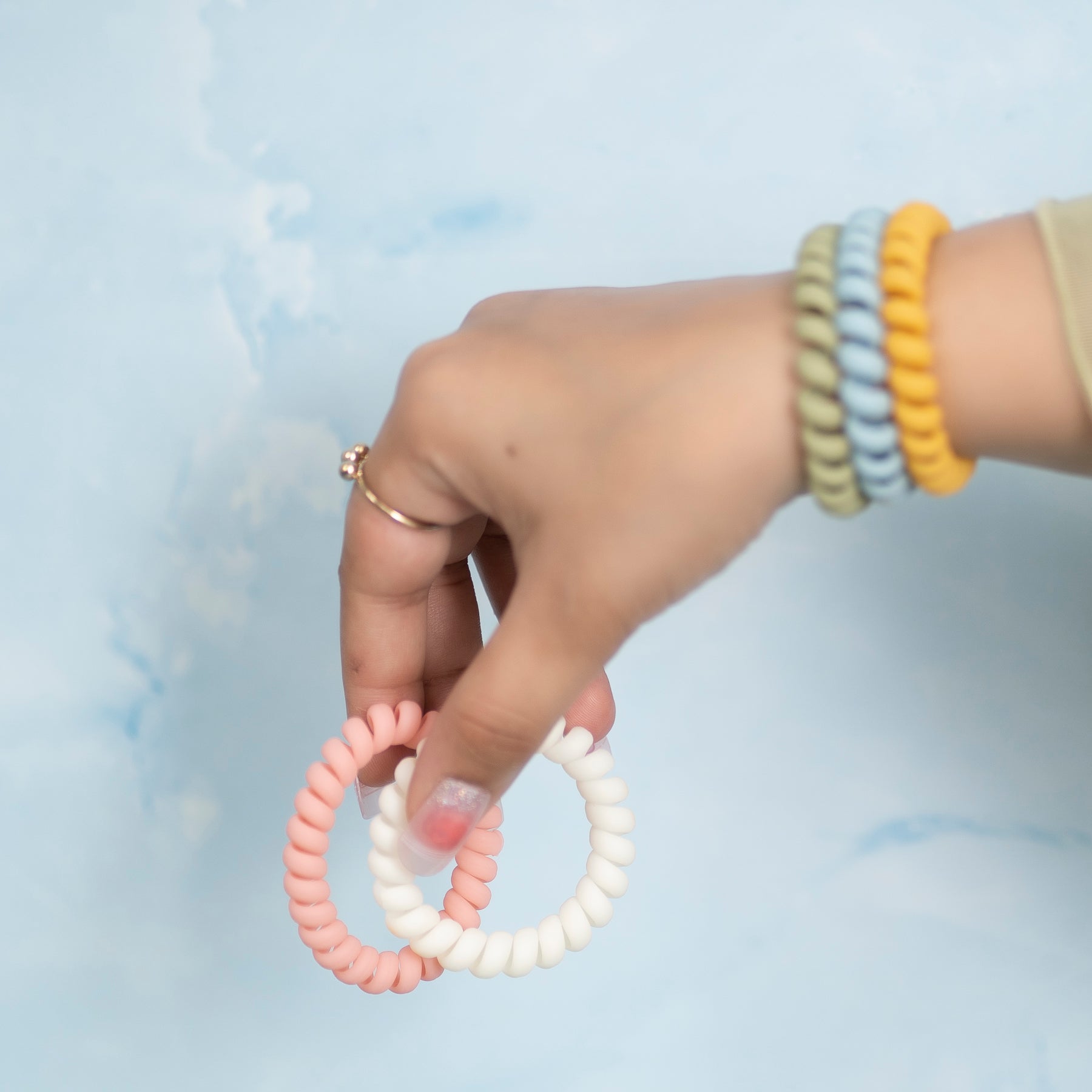 Trendy spiral Hair ties ( Pack of 5 ) - UBK2588 - Unboxkar.in