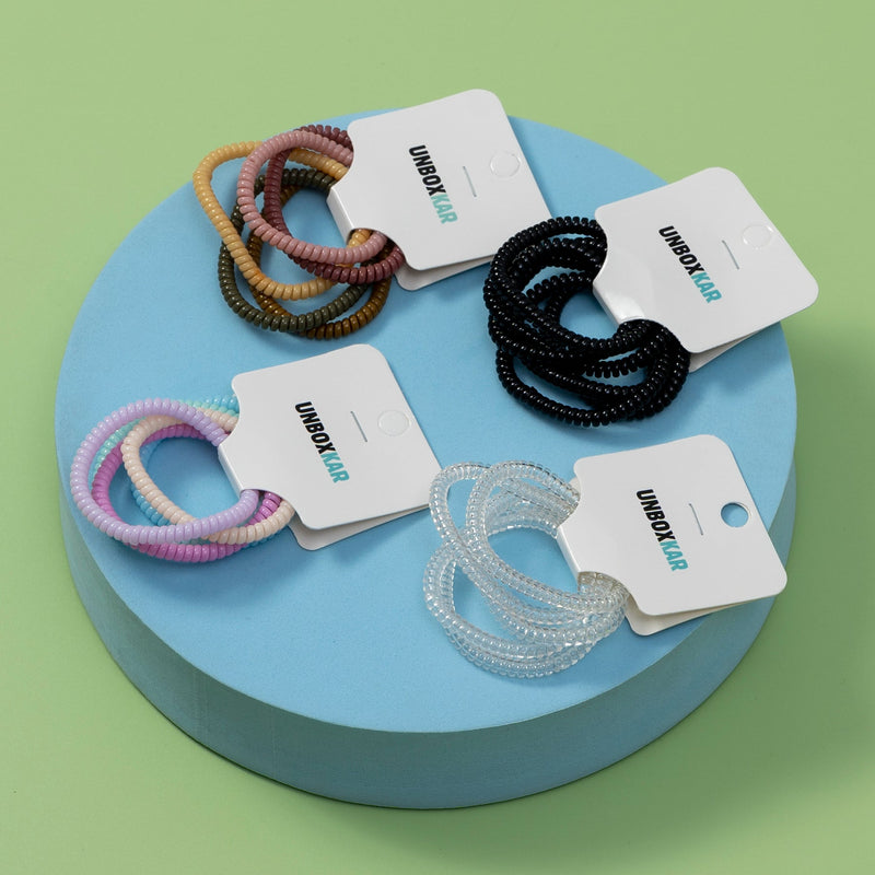 Trendy spiral Hair ties ( Pack of 5 ) - UBK2590 - Unboxkar.in