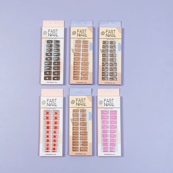 Trendy stick on nails (Pack of 24) - UBK2379 - Unboxkar.in