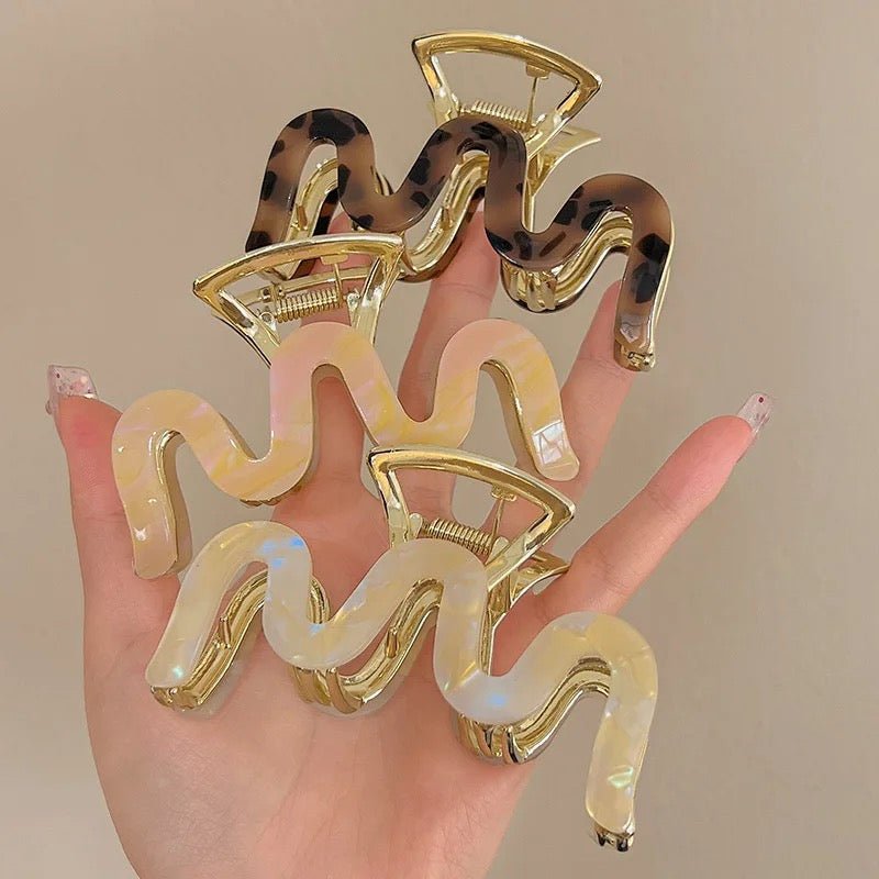 XL Marble Finish hair claw - UBK2107 - Unboxkar.in