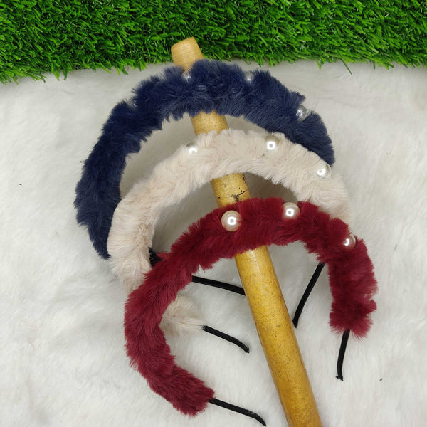 Pearl & Fur Hair Band - UBK186