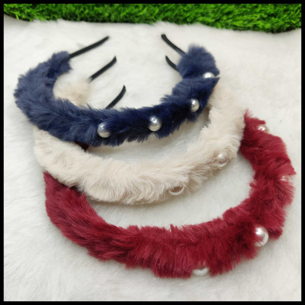 Pearl & Fur Hair Band - UBK186