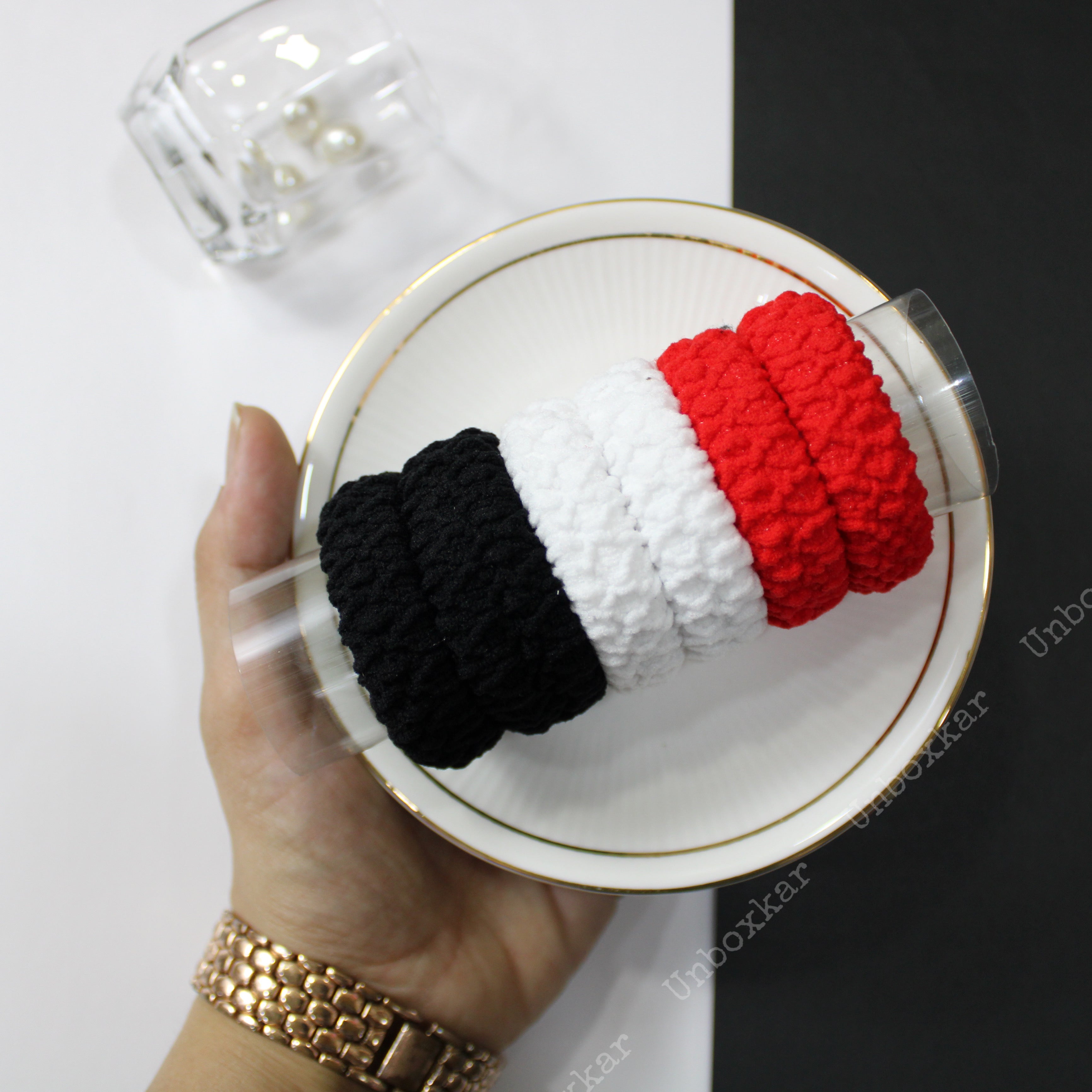 Multi colour hair rubber bands (6 pcs) - UBK940